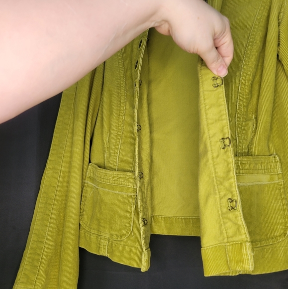 Unique Distressed Chicos Corduroy Jacket with Brass Trim - Picture 5 of 8